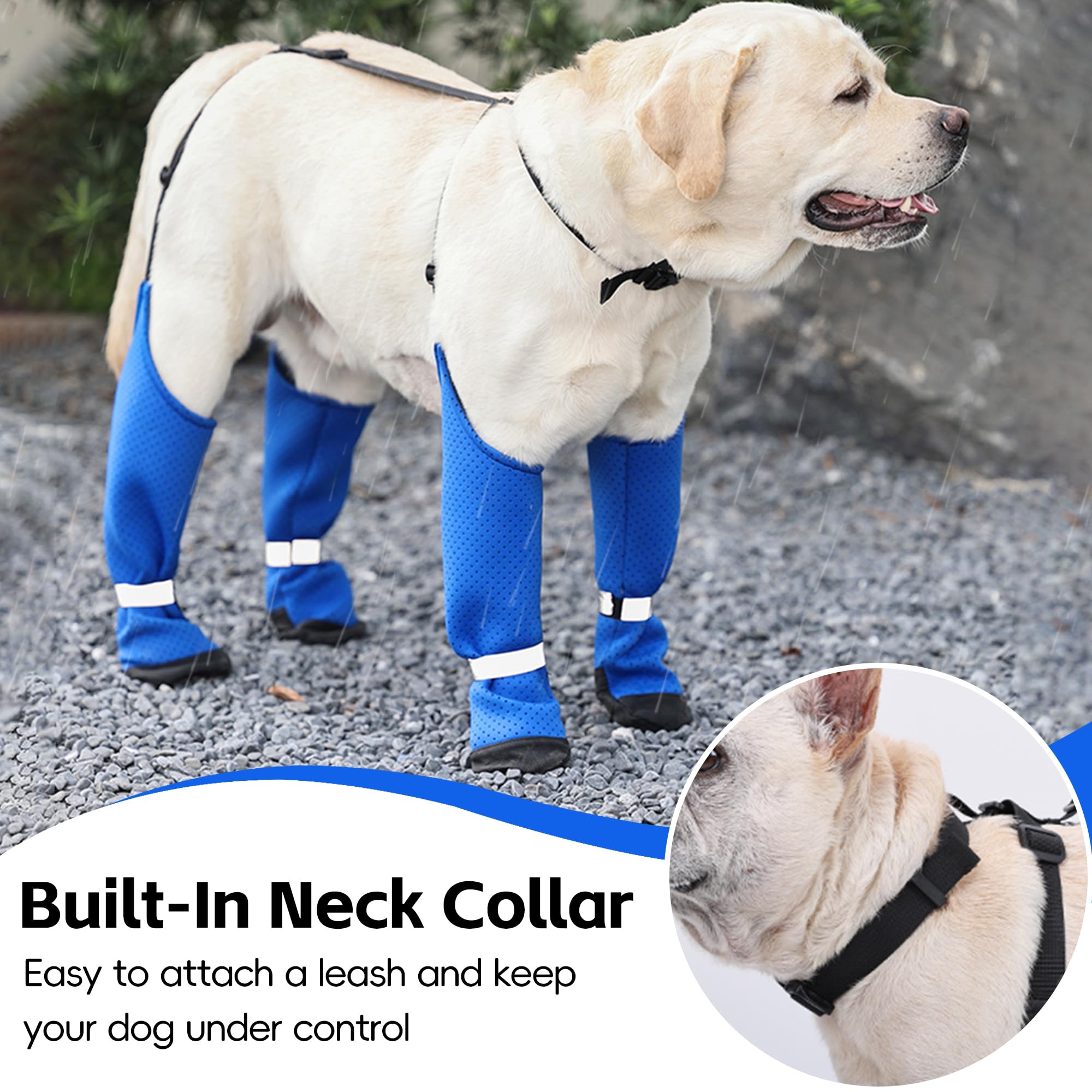 Dog Suspender Boots Paw Boot Leggings, Breathable Tall Large Doggy Shoes With Suspenders For Hot Pavement, Anti-Slip Snow Pants